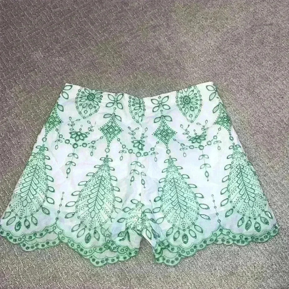 Pants - High waisted green boutique lace shorts
